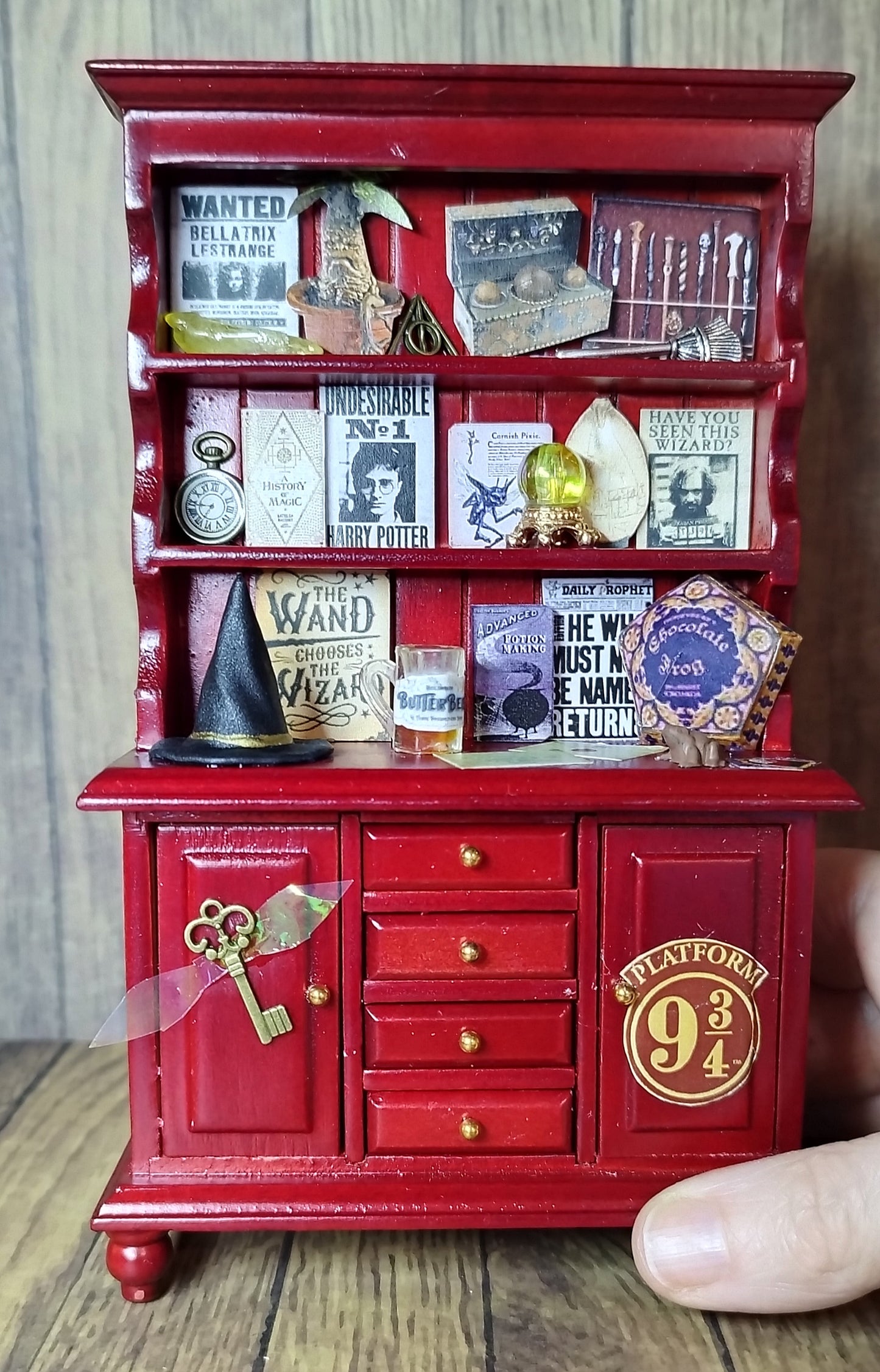 Tiny Wizarding World miniature cabinet