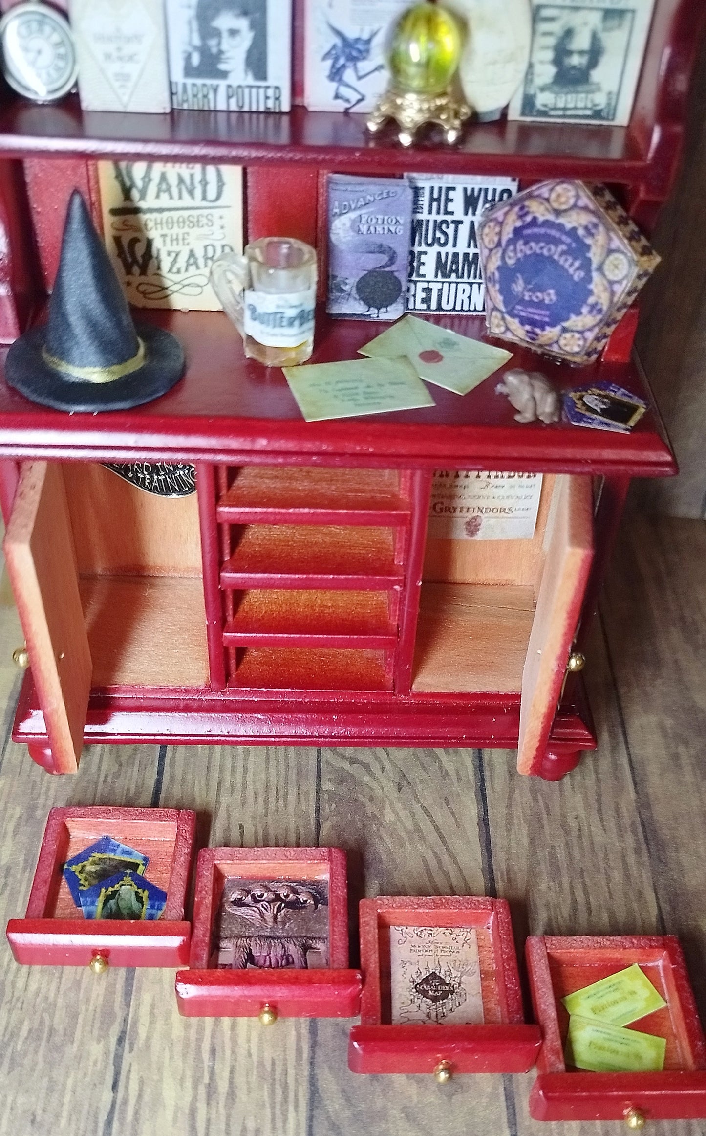 Tiny Wizarding World miniature cabinet