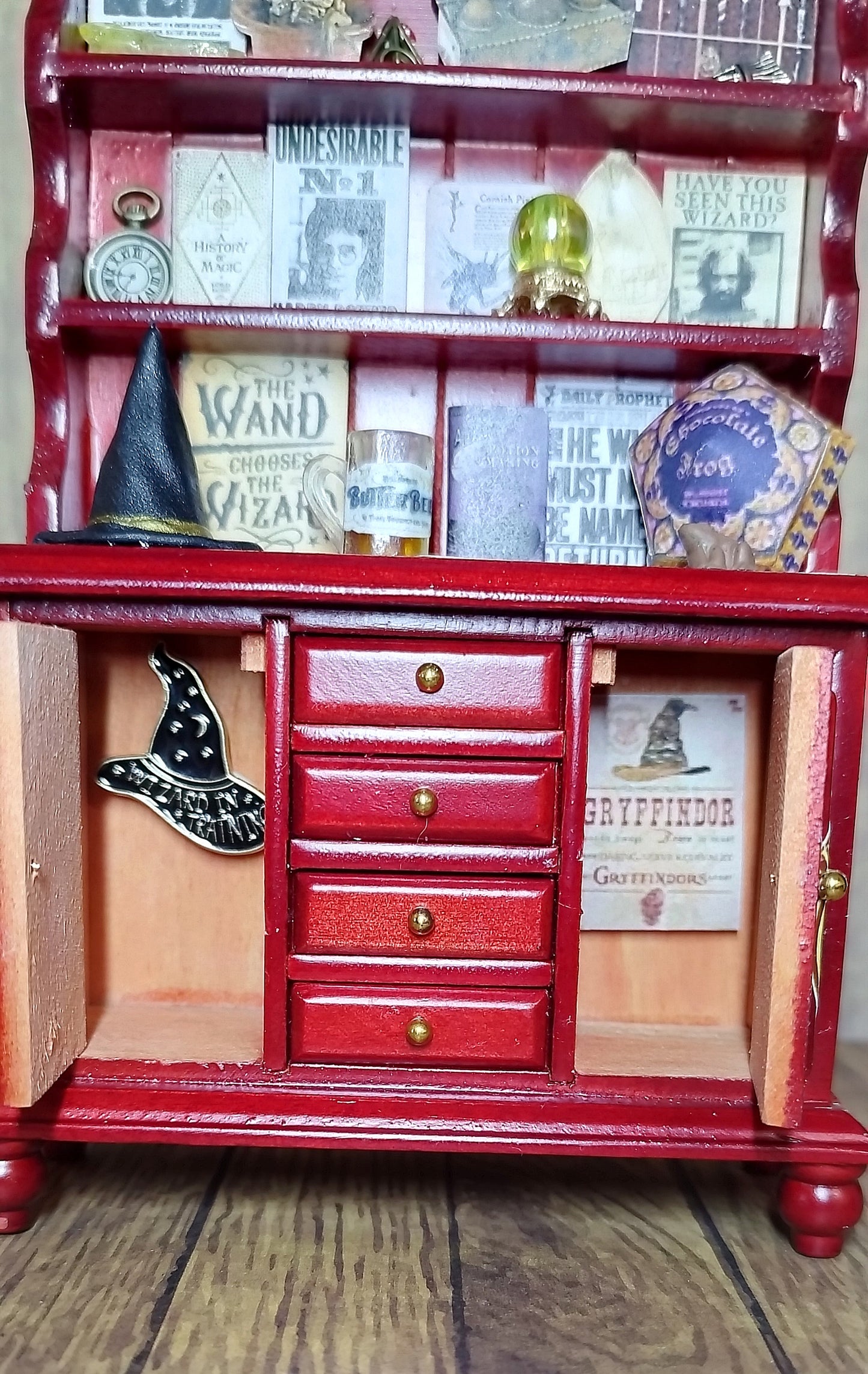 Tiny Wizarding World miniature cabinet